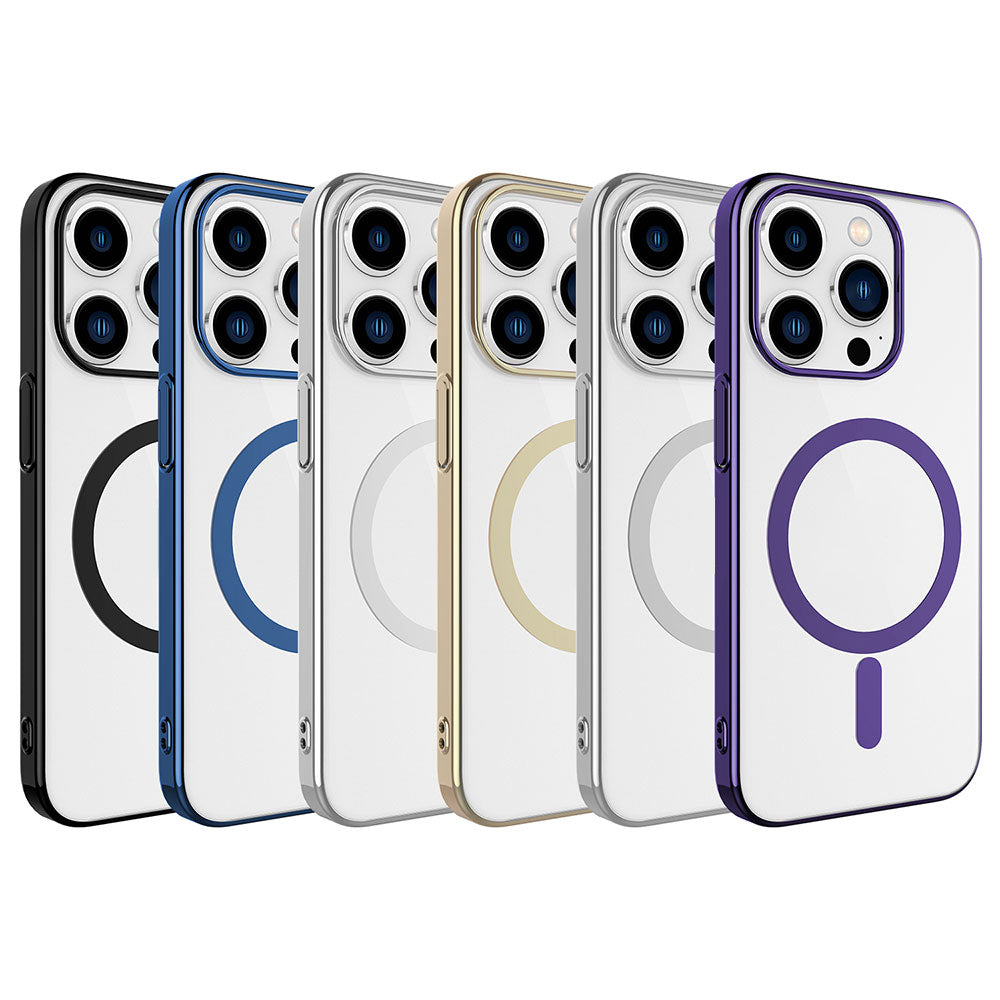 Apple iPhone 15 Pro Kılıf Zore Wireless Şarj Özellikli Pixel M-safe Kapak Siyah