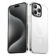 Apple iPhone 15 Pro Kılıf Zore Wireless Şarj Özellikli Şeffaf G-Glass Kapak Siyah