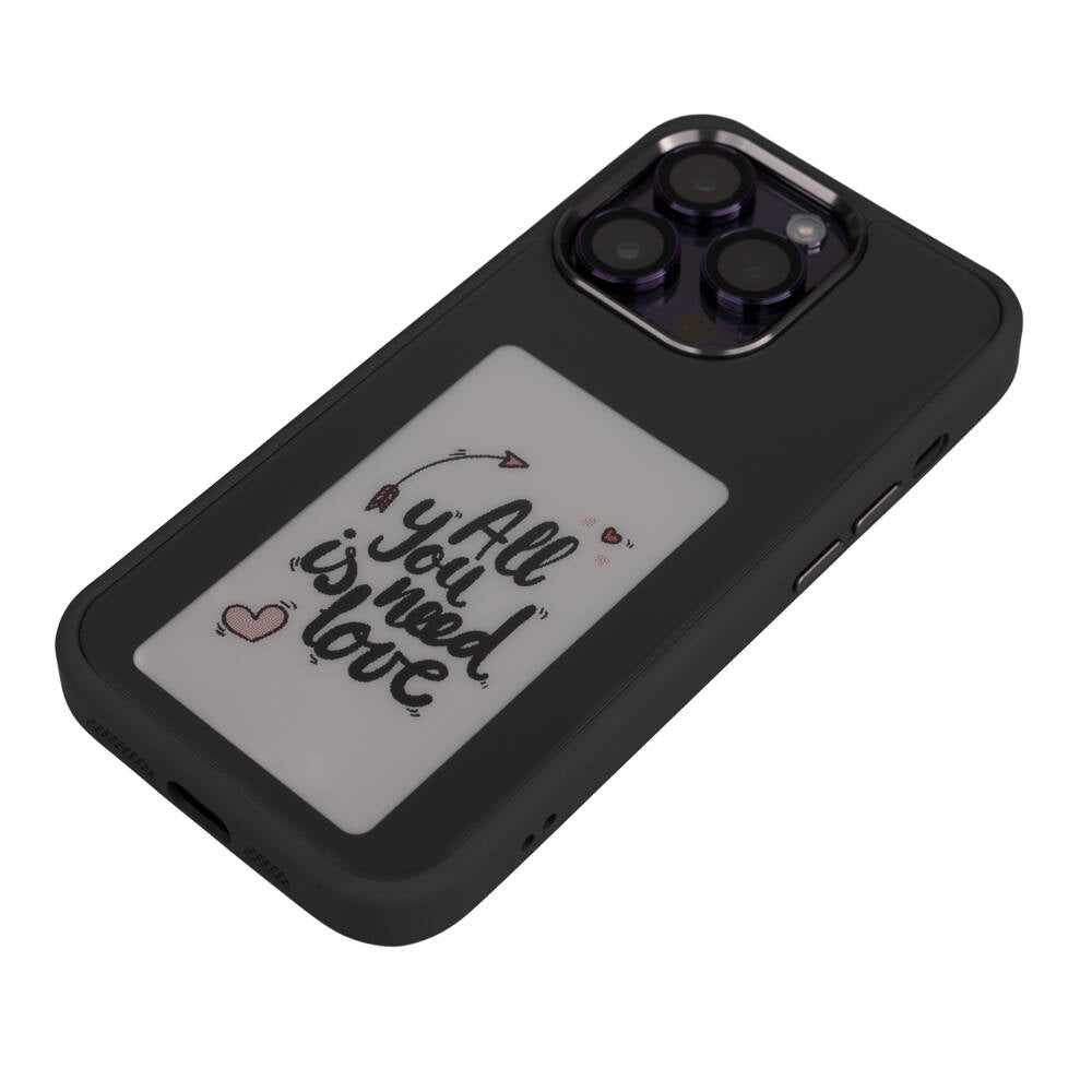 Apple iPhone 15 Pro Max Kılıf Ekranı Yansıtan Zore Akıllı NFC Kapak Siyah