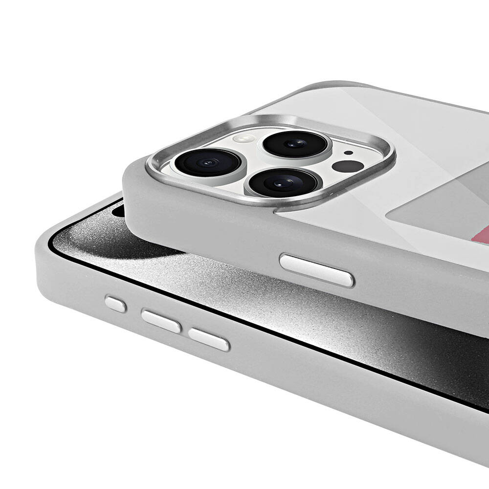 Apple iPhone 15 Pro Max Kılıf Ekranı Yansıtan Zore Akıllı NFC Kapak Gri