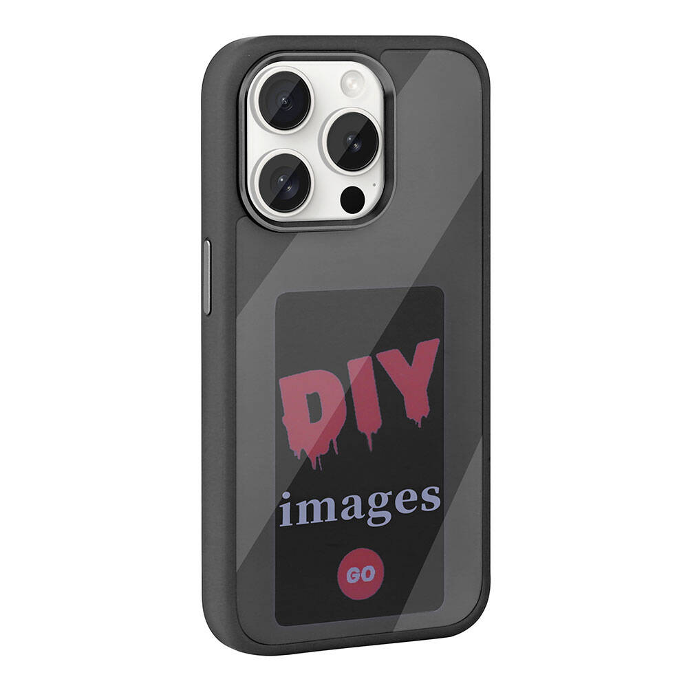 Apple iPhone 15 Pro Max Kılıf Ekranı Yansıtan Zore Akıllı NFC Kapak Siyah