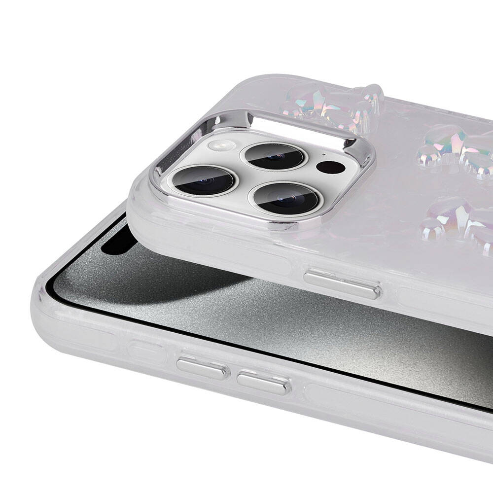Apple iPhone 15 Pro Max Kılıf Kabartma Figürlü Parlak Zore Eralli Silikon Kapak Ayı