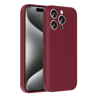 Apple iPhone 15 Pro Max Kılıf Kamera Korumalı Kartlık Hazneli Zore Vitra Kapak Mürdüm