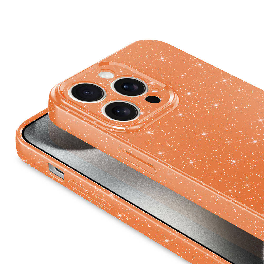 Apple iPhone 15 Pro Max Kılıf Kamera Korumalı Simli Lüks Zore Koton Kapak Siyah