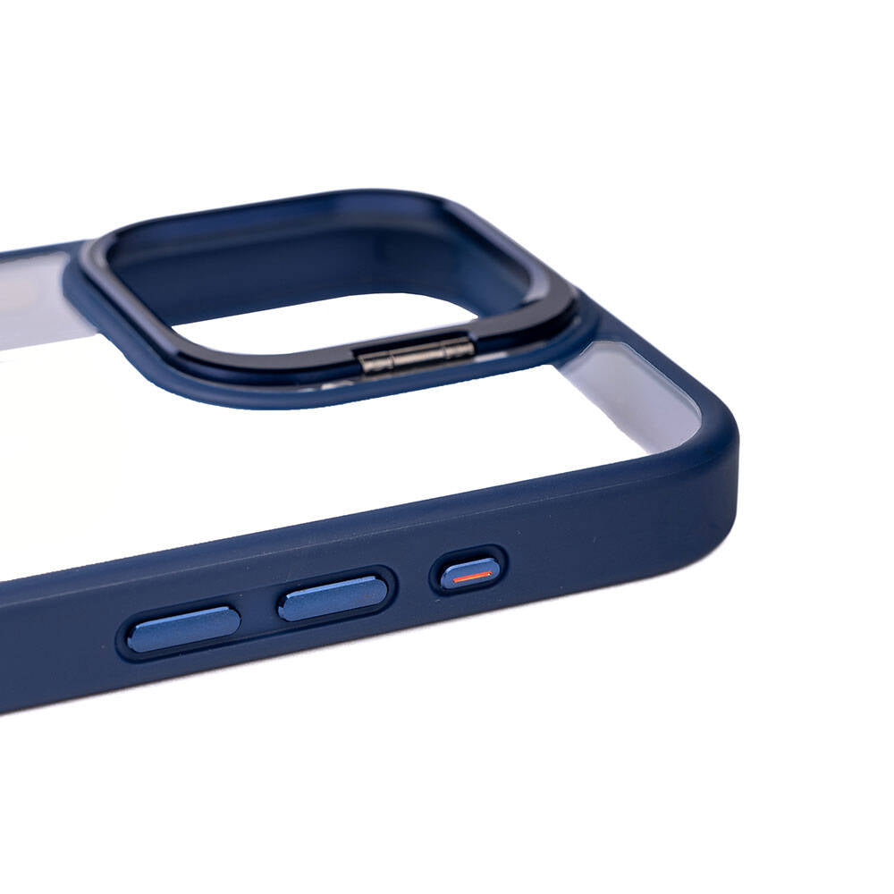 Apple iPhone 15 Pro Max Kılıf Kamera Lens Korumalı Standlı Zore Klon Lensli Kapak Siyah