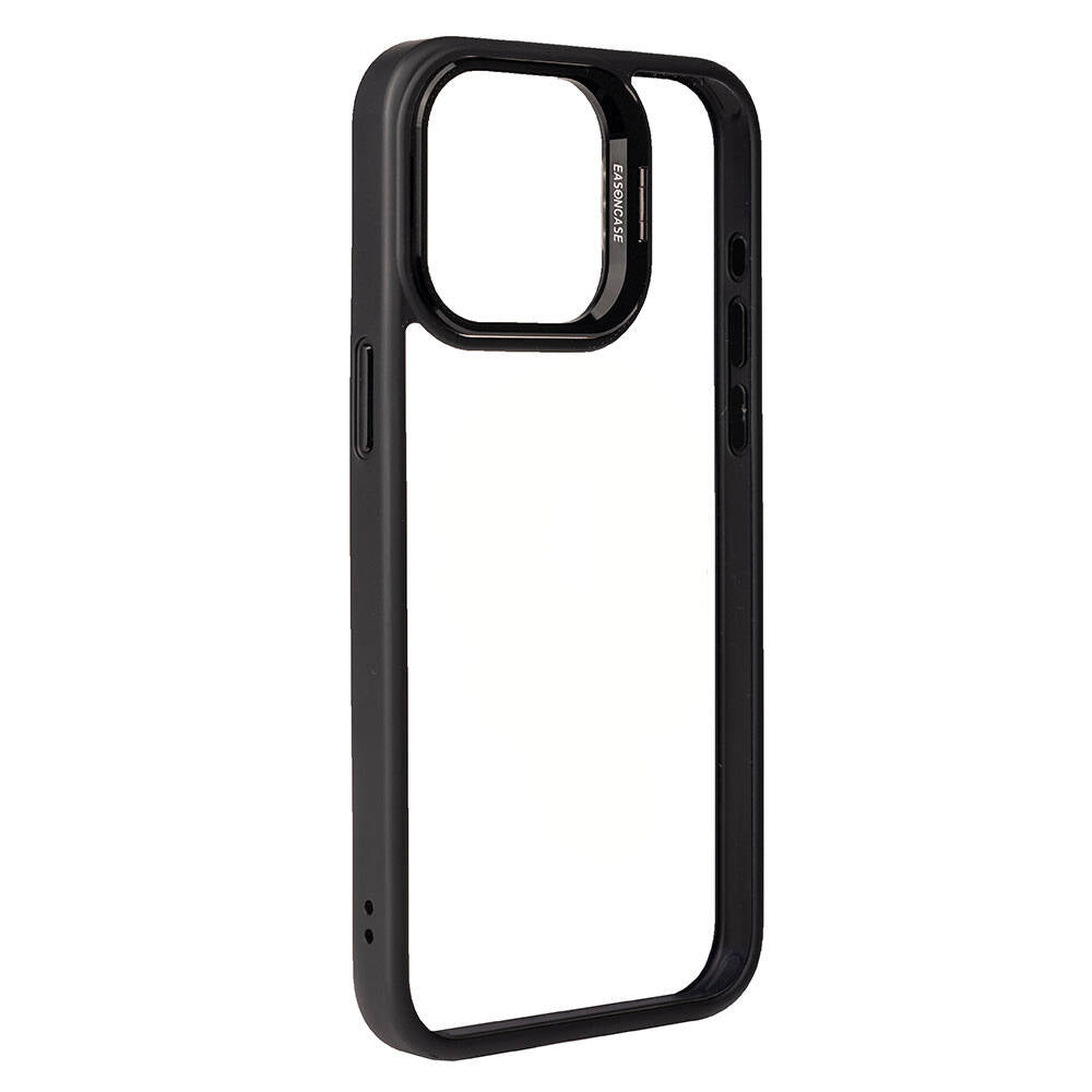 Apple iPhone 15 Pro Max Kılıf Kamera Lens Korumalı Standlı Zore Klon Lensli Kapak Siyah