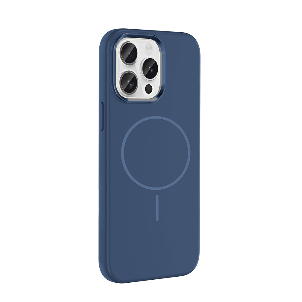 Apple iPhone 15 Pro Max Kılıf M-Safe Şarj Özellikli Metal Kamera Çerçeveli Zore Edi Silikon Kapak Mor