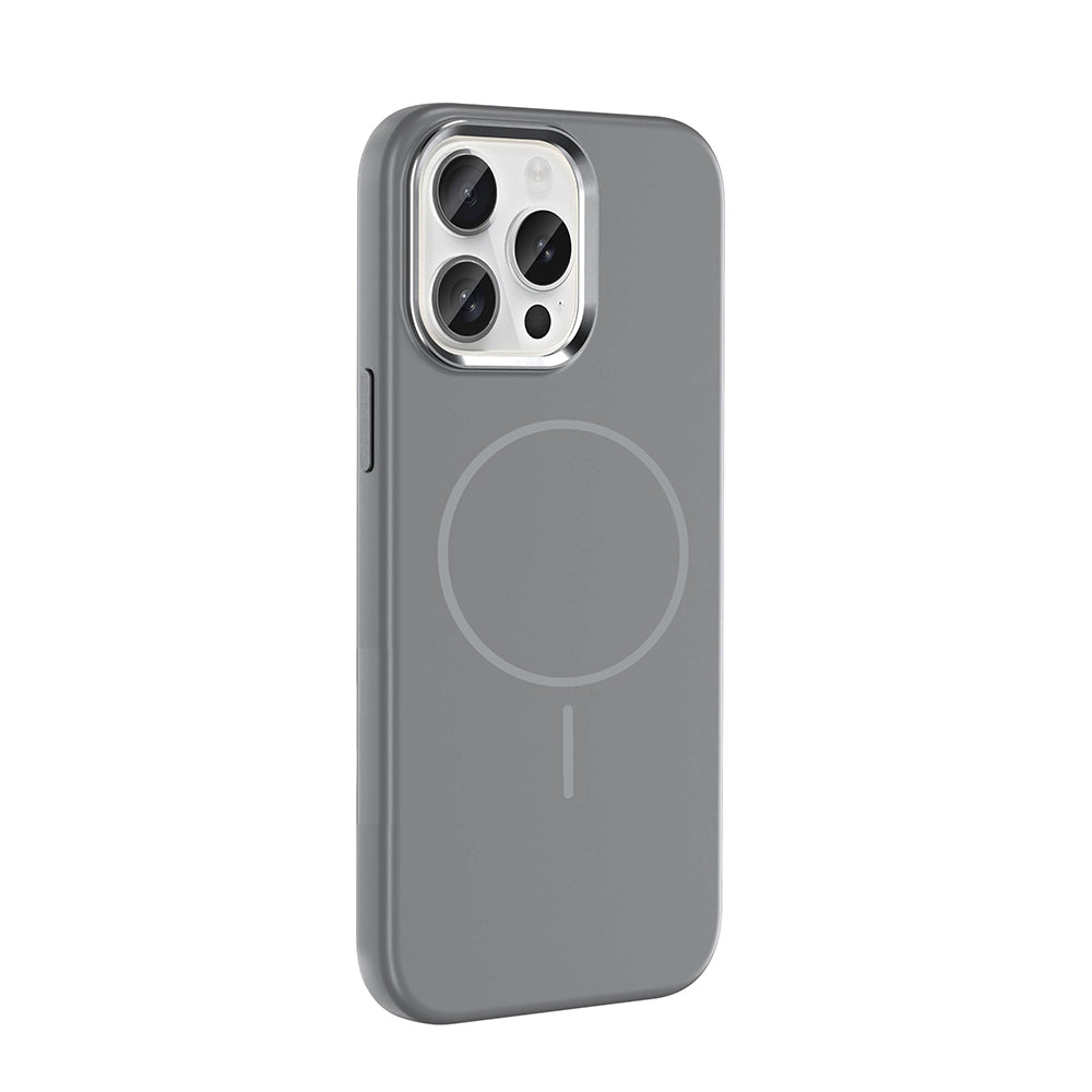 Apple iPhone 15 Pro Max Kılıf M-Safe Şarj Özellikli Metal Kamera Çerçeveli Zore Edi Silikon Kapak Siyah