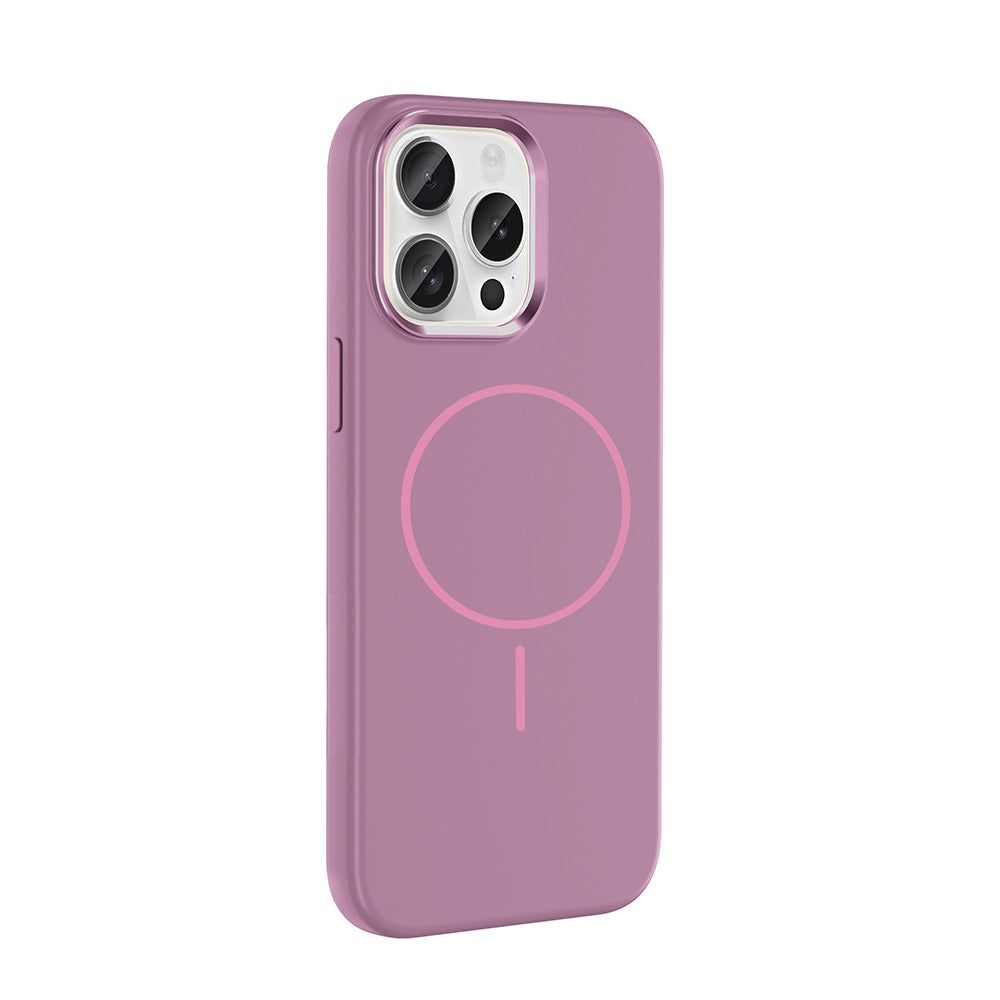 Apple iPhone 15 Pro Max Kılıf M-Safe Şarj Özellikli Metal Kamera Çerçeveli Zore Edi Silikon Kapak Turuncu