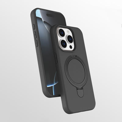 Apple iPhone 15 Pro Max Kılıf M-safe Şarj Özellikli Standlı Zore Samara Kapak Lacivert