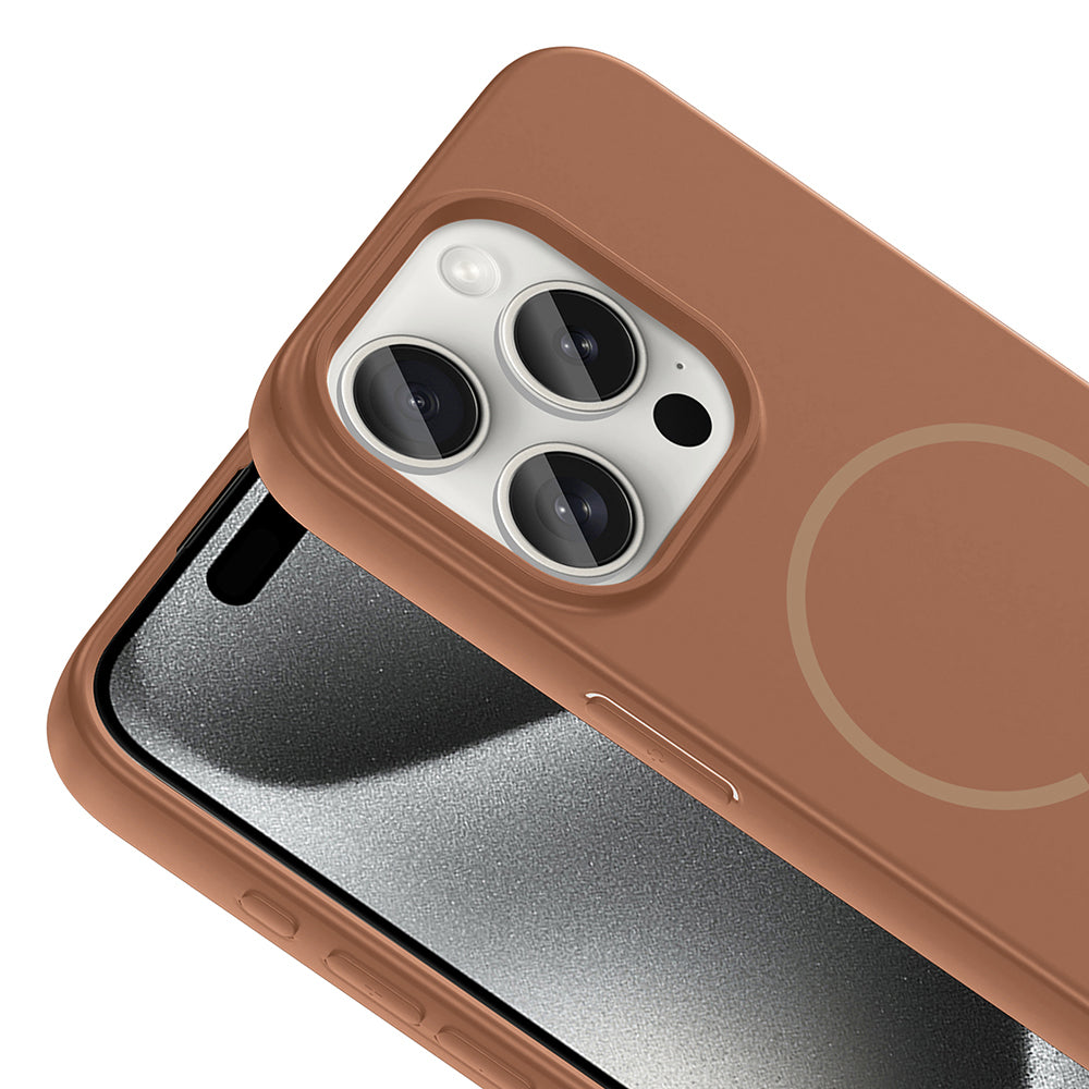 Apple iPhone 15 Pro Max Kılıf M-safe Şarj Özellikli Zore Meta Kapak Lacivert