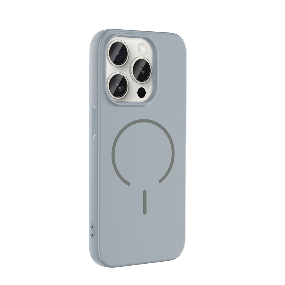 Apple iPhone 15 Pro Max Kılıf M-safe Şarj Özellikli Zore Meta Kapak Lacivert