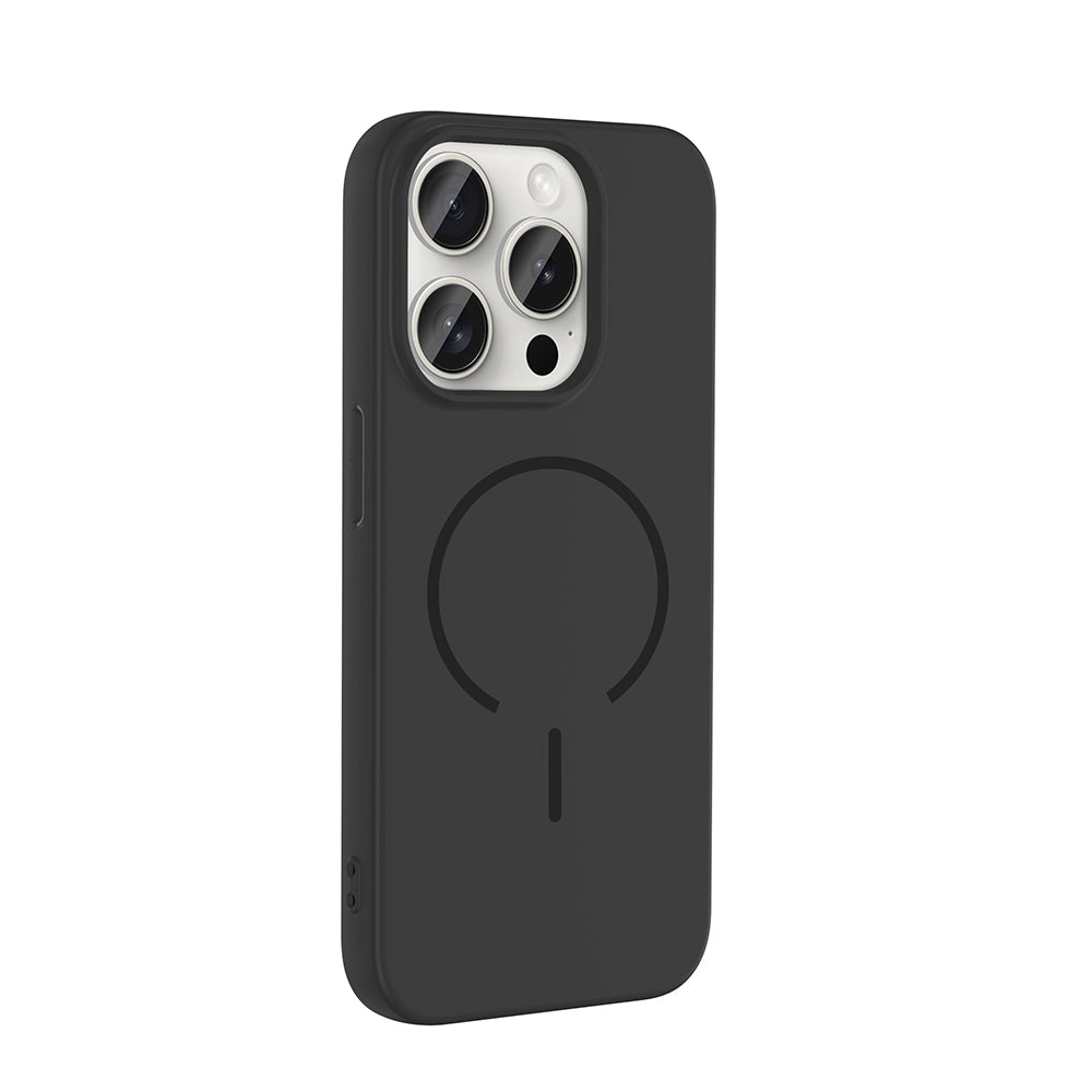 Apple iPhone 15 Pro Max Kılıf M-safe Şarj Özellikli Zore Meta Kapak Lacivert