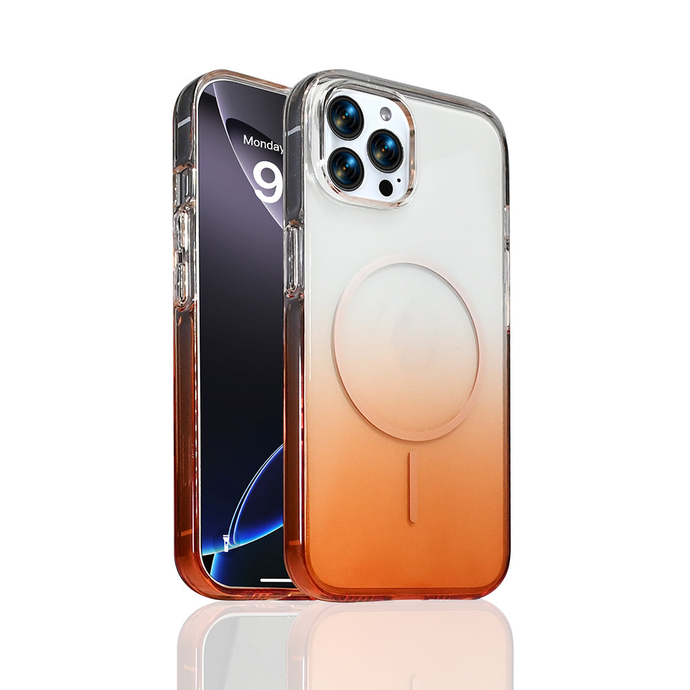 Apple iPhone 15 Pro Max Kılıf M-Safe Şarj Özellikli Zore Septik Silikon Kapak Turuncu