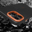 Apple iPhone 15 Pro Max Kılıf M-safe Şarj Özellikli Karbon Fiber Görünümlü Zore Kamp Kapak Turuncu