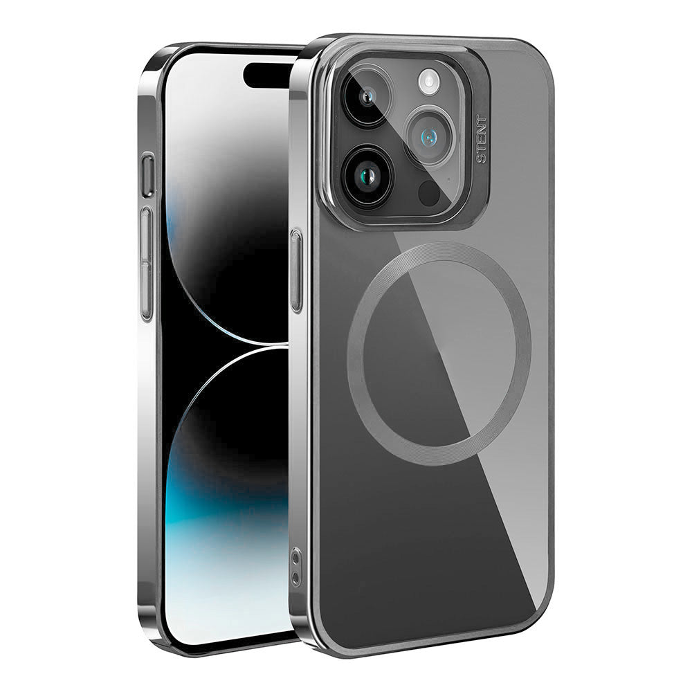 Apple iPhone 15 Pro Max Kılıf M-safe Şarj Özellikli Standlı Zore Klon Kapak Siyah