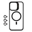 Apple iPhone 15 Pro Max Kılıf M-safe Şarj Özellikli Standlı Zore M-safe Klon Lensli Kapak Siyah