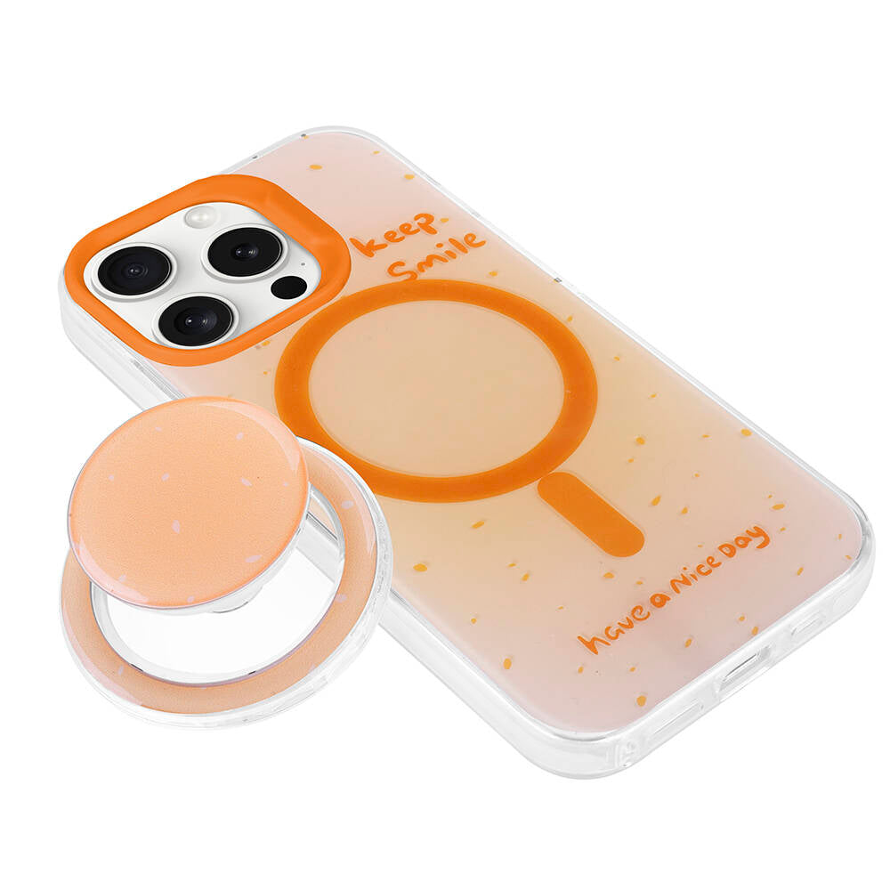 Apple iPhone 15 Pro Max Kılıf M-safe Şarj Özellikli Tak-Çıkar Pop Soketli Zore Tiktok Kapak Yeşil