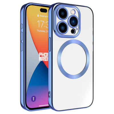 Apple iPhone 15 Pro Max Kılıf M-safe Wireless Şarj Özellikli Zore Setro Silikon Midnight