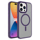 Apple iPhone 15 Pro Max Kılıf Mat Arka Yüzey Wireless Şarj Özellikli Zore Flet M-safe Kapak Derin Mor