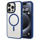 Apple iPhone 15 Pro Max Kılıf Mat Arka Yüzey Wireless Şarj Özellikli Zore Flet M-safe Kapak Midnight