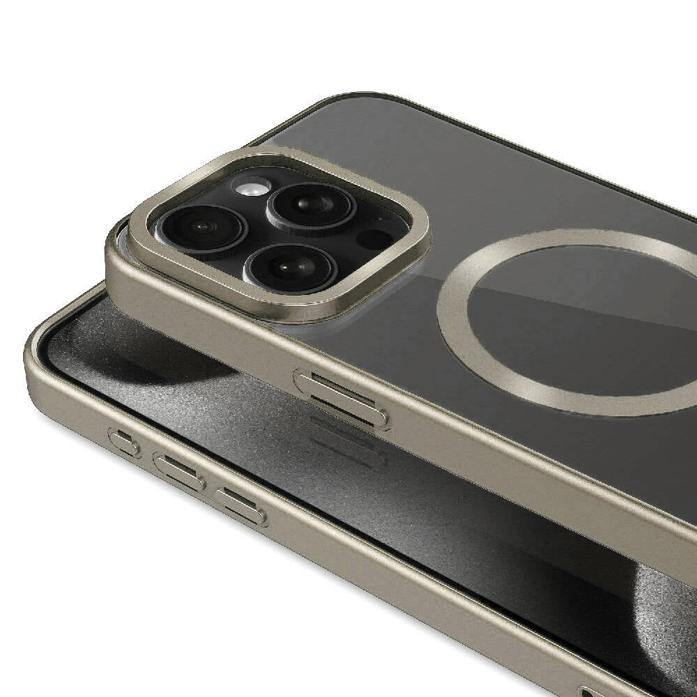 Apple iPhone 15 Pro Max Kılıf Mat Tasarımlı M-safe Wireless Şarj Özellikli Zore Mat Setro Kapak Titanyum