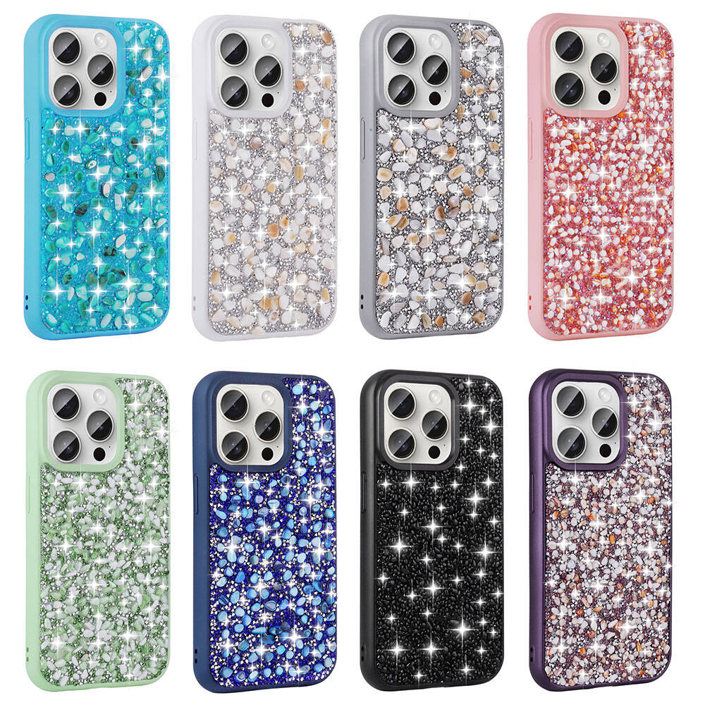 Apple iPhone 15 Pro Max Kılıf Parlak Taşlı Tasarım Zore Linea Diamond Kapak Pembe