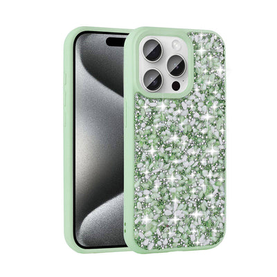 Apple iPhone 15 Pro Max Kılıf Parlak Taşlı Tasarım Zore Linea Diamond Kapak Pembe