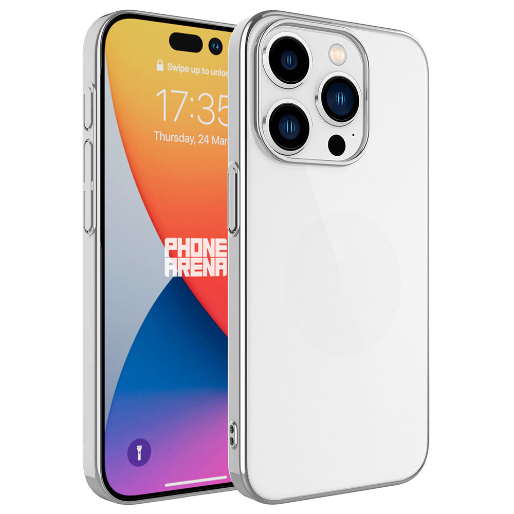 Apple iPhone 15 Pro Max Kılıf Sert PC Renkli Çerçeveli Zore Riksos Kapak Mavi