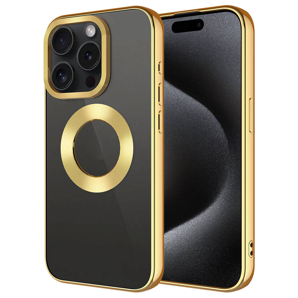 Apple iPhone 15 Pro Max Kılıf Tek Kamera Çerçeveli Logo Gösteren Zore Omega Kapak Siyah