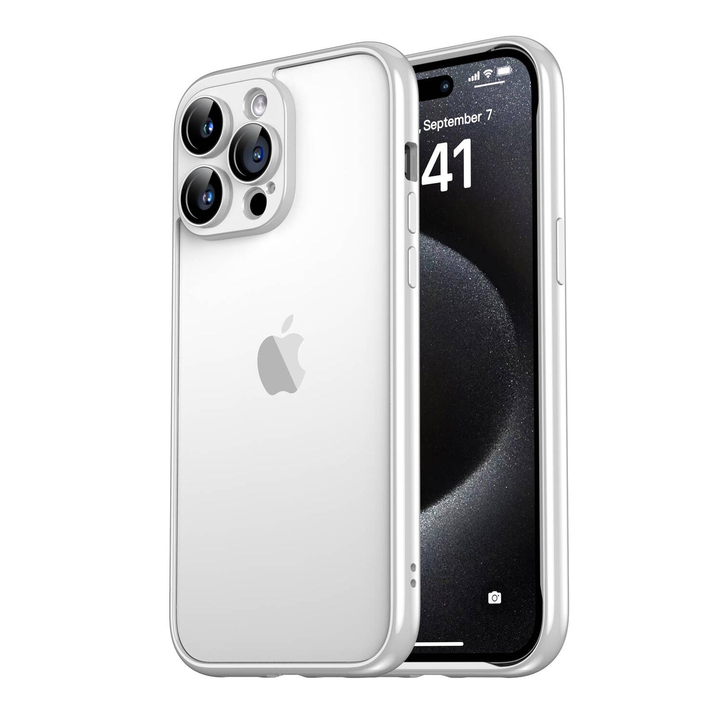 Apple iPhone 15 Pro Max Kılıf Zore Kamera Korumalı Bontez Bumper Titanyum
