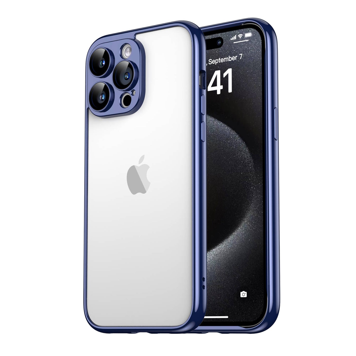 Apple iPhone 15 Pro Max Kılıf Zore Kamera Korumalı Bontez Bumper Lacivert