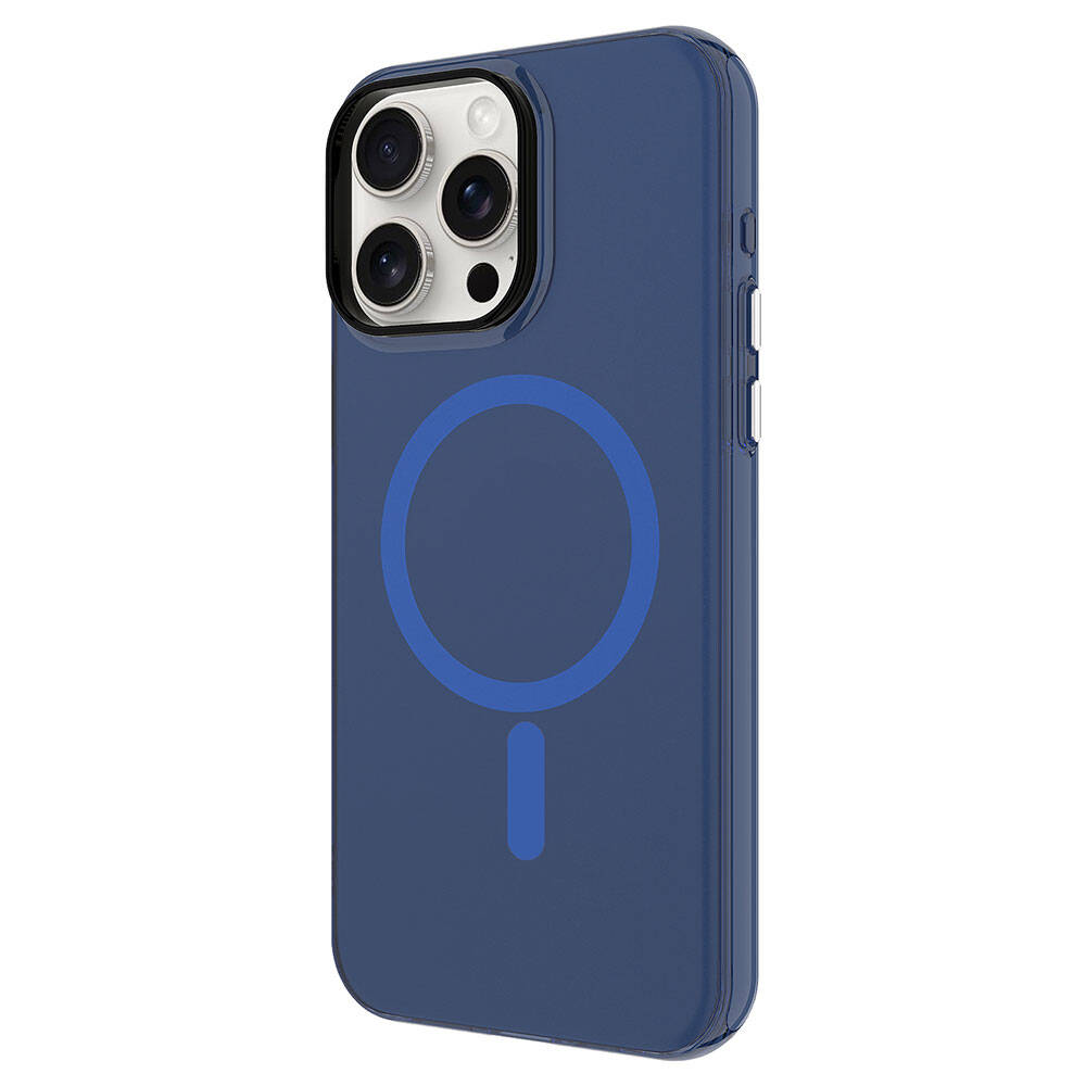 Apple iPhone 15 Pro Max Kılıf Zore M-safe Şarj Özellikli Buzlu Transparan C-Pro Sert Kapak Siyah