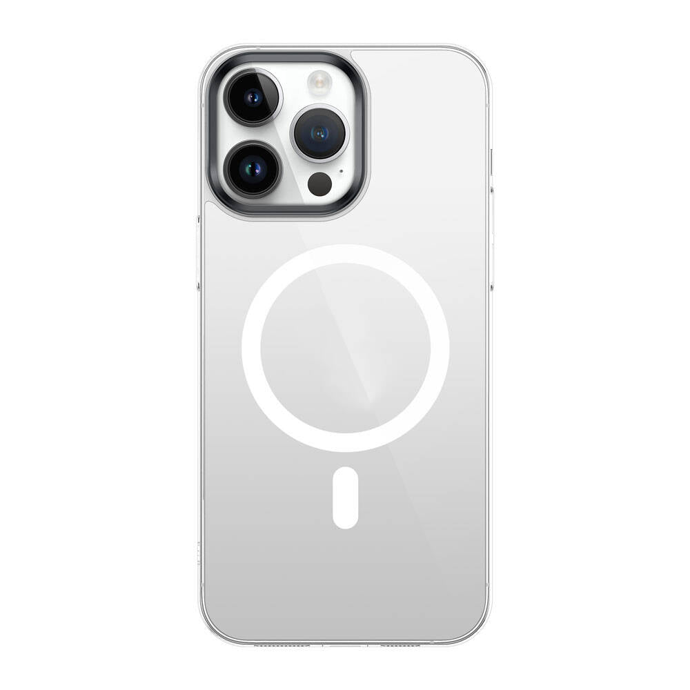 Apple iPhone 15 Pro Max Kılıf Zore Wireless Şarj Özellikli Şeffaf G-Glass Kapak Siyah