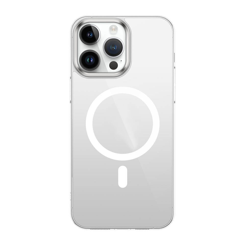 Apple iPhone 15 Pro Max Kılıf Zore Wireless Şarj Özellikli Şeffaf G-Glass Kapak Siyah