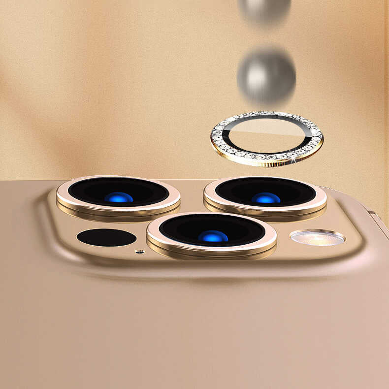 Apple iPhone 15 Pro Max Zore CL-06 Kamera Lens Koruyucu Gümüş