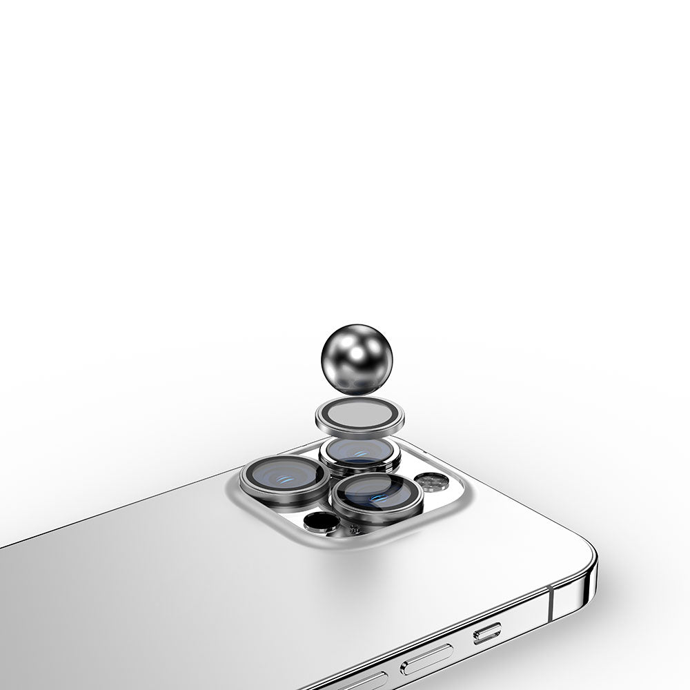 Apple iPhone 15 Pro Max Zore CL-13 Kamera Lens Koruyucu Gümüş