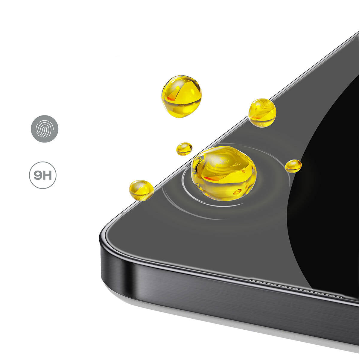 Apple iPhone 15 Pro Max Zore Rika Premium Privacy Temperli Cam Ekran Koruyucu Siyah