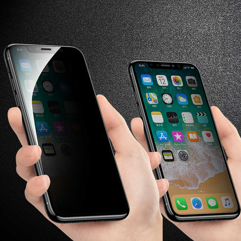Apple iPhone 15 Pro Zore Anti-Dust Privacy Temperli Ekran Koruyucu Siyah