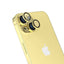 Apple iPhone 15 Zore Safir CL-15 Parmak İzi Bırakmayan Anti-Reflective Kamera Lens Koruyucu Sarı