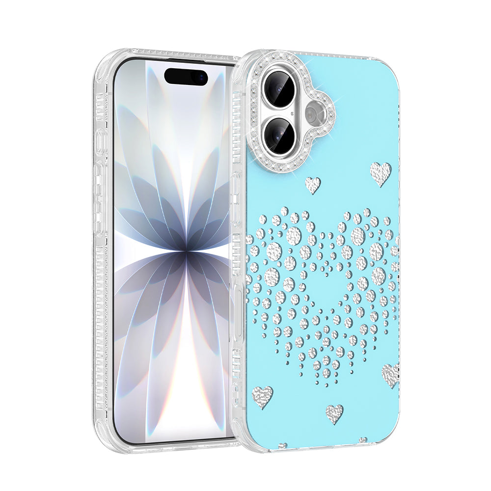 Apple iPhone 16 Kılıf Damla Taşlı Zore Rivas Sert PC Kapak