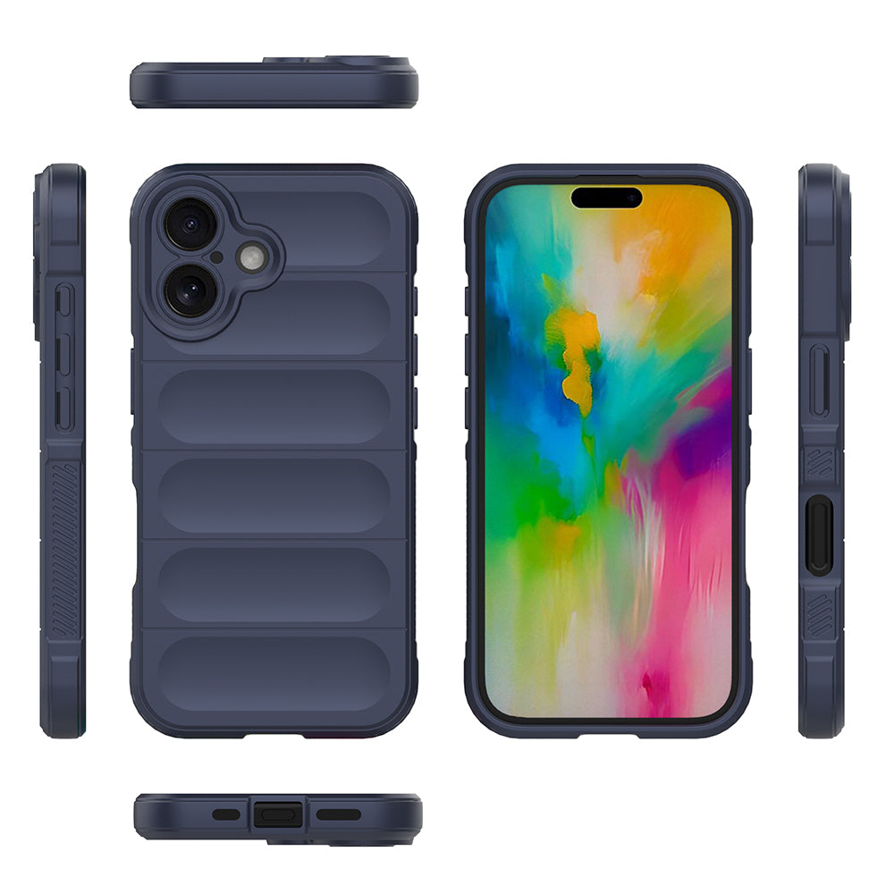 Apple iPhone 16 Kılıf Esnek TPU Oyuklu Arka Yüzey Tasarımlı Zore Etnik Silikon Kapak Koyu Yeşil