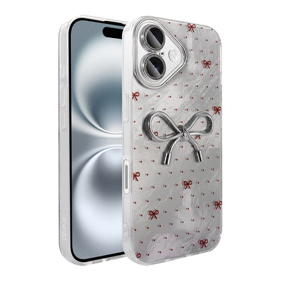 Apple iPhone 16 Kılıf Kamera Korumalı Figürlü Zore Ponti Silikon Kapak Açık Pembe