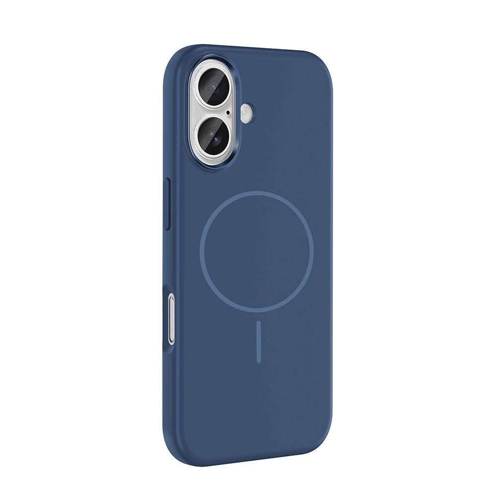 Apple iPhone 16 Kılıf M-Safe Şarj Özellikli Metal Kamera Çerçeveli Zore Edi Silikon Kapak Lila