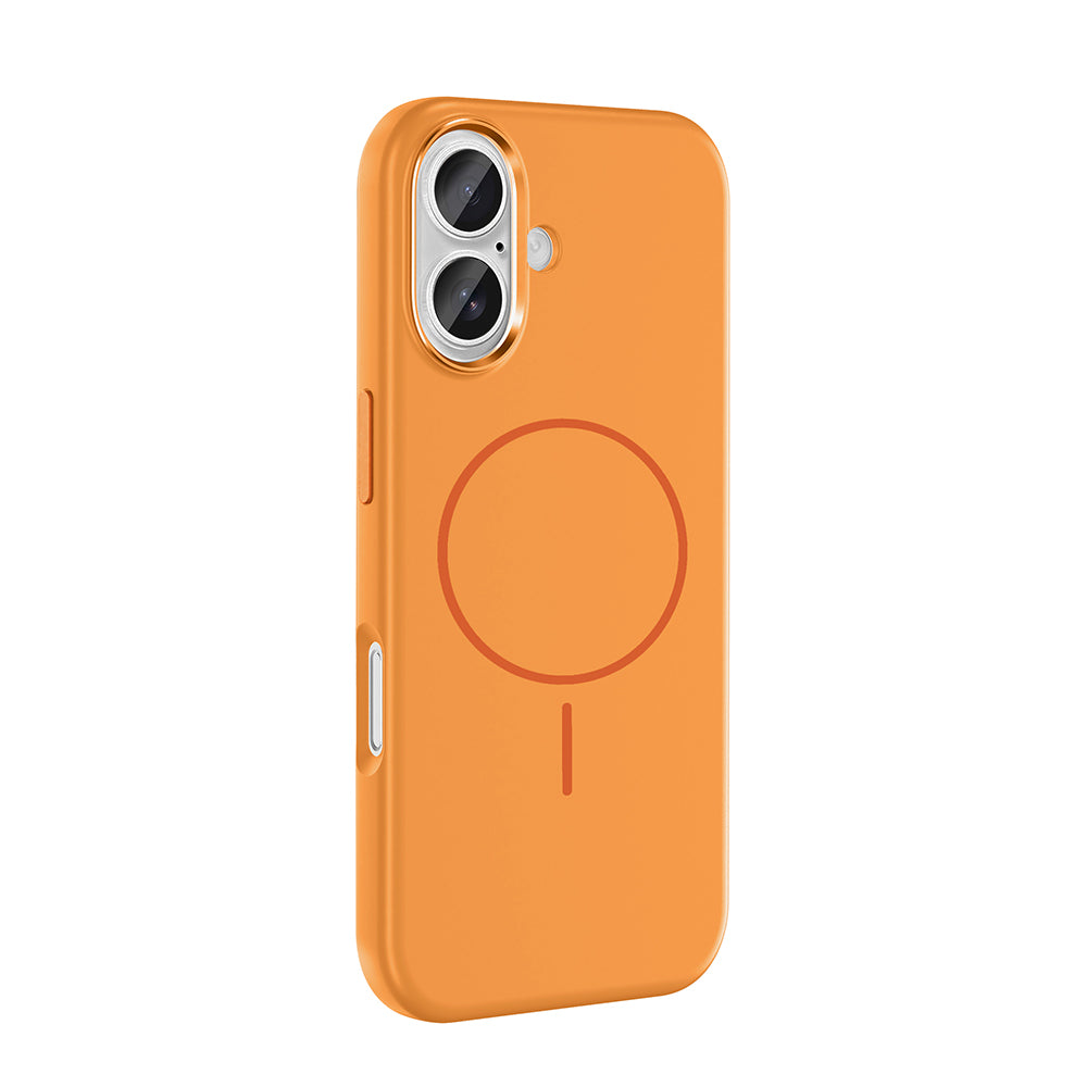 Apple iPhone 16 Kılıf M-Safe Şarj Özellikli Metal Kamera Çerçeveli Zore Edi Silikon Kapak Rose Gold