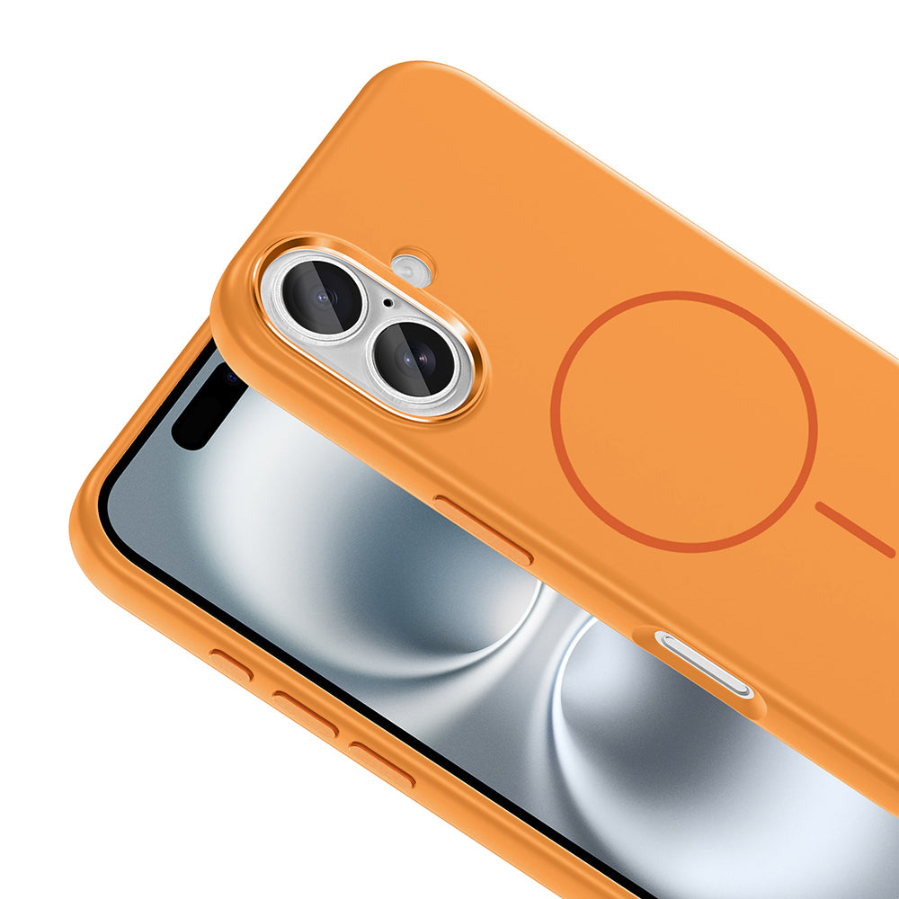 Apple iPhone 16 Kılıf M-Safe Şarj Özellikli Metal Kamera Çerçeveli Zore Edi Silikon Kapak Lila