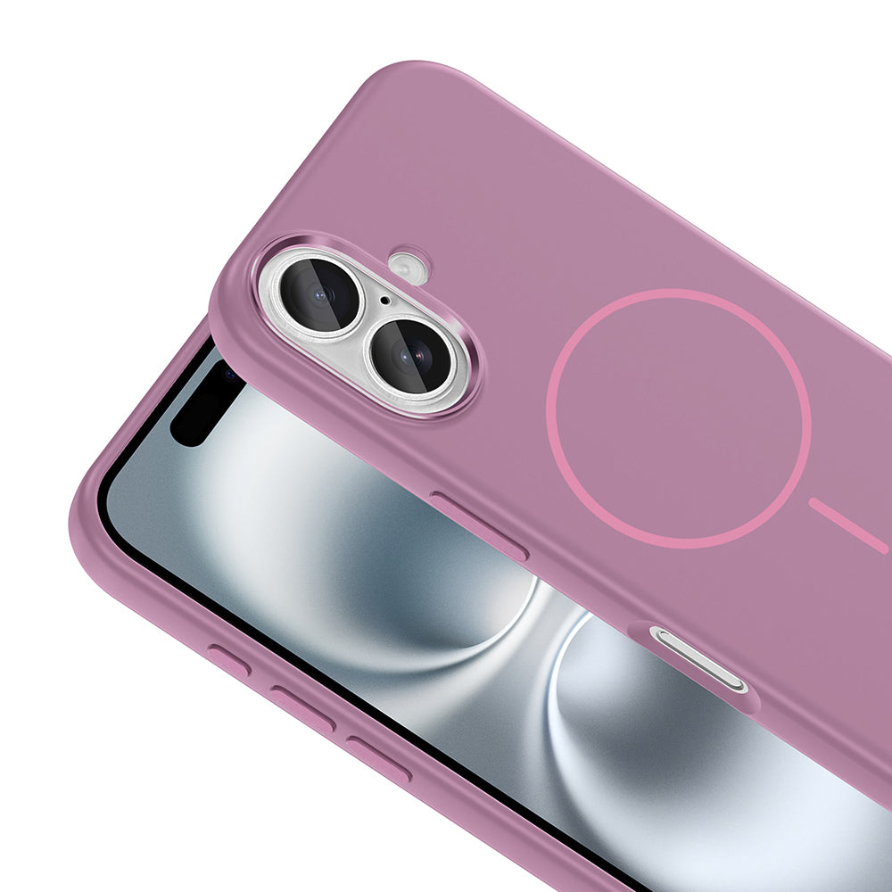 Apple iPhone 16 Kılıf M-Safe Şarj Özellikli Metal Kamera Çerçeveli Zore Edi Silikon Kapak Lacivert