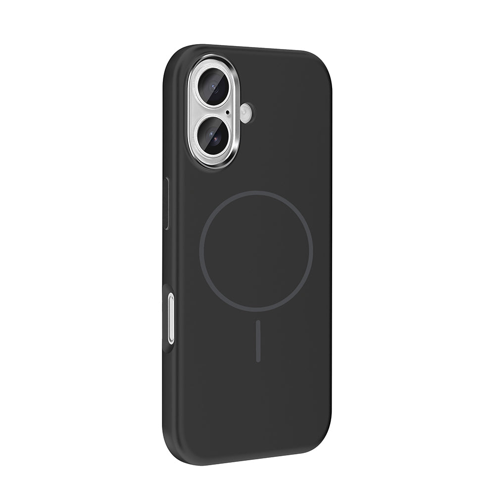 Apple iPhone 16 Kılıf M-Safe Şarj Özellikli Metal Kamera Çerçeveli Zore Edi Silikon Kapak Turuncu