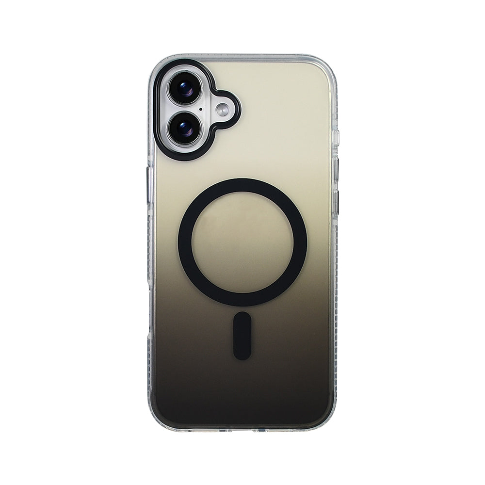 Apple iPhone 16 Kılıf M-safe Şarj Özellikli Transparan Renk Geçişli Zore Toros Kapak Rose Gold