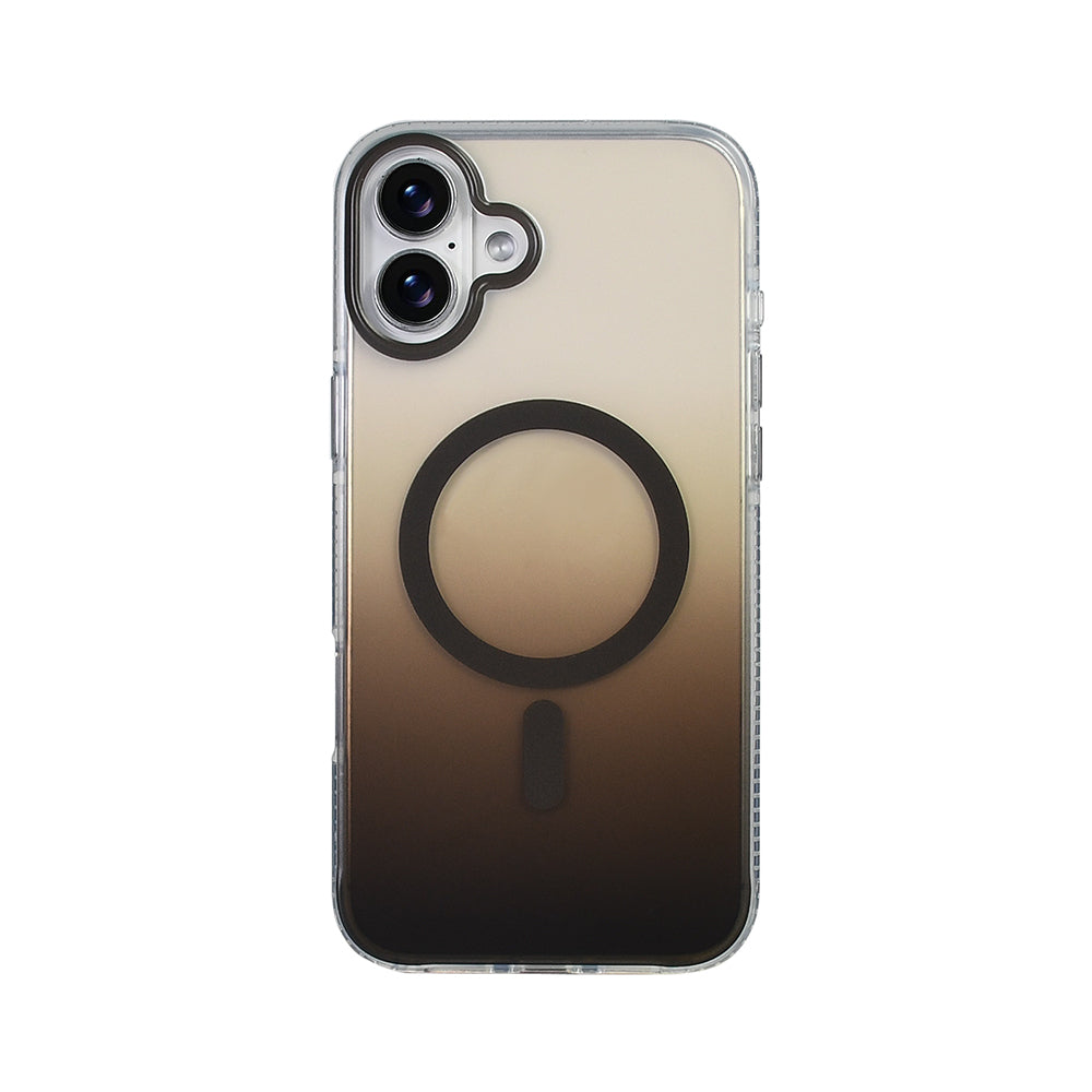 Apple iPhone 16 Kılıf M-safe Şarj Özellikli Transparan Renk Geçişli Zore Toros Kapak Rose Gold